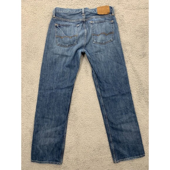 American Eagle 29/30 Original Straight Distressed Denim Blue Jeans Destroyed - Picture 3 of 13
